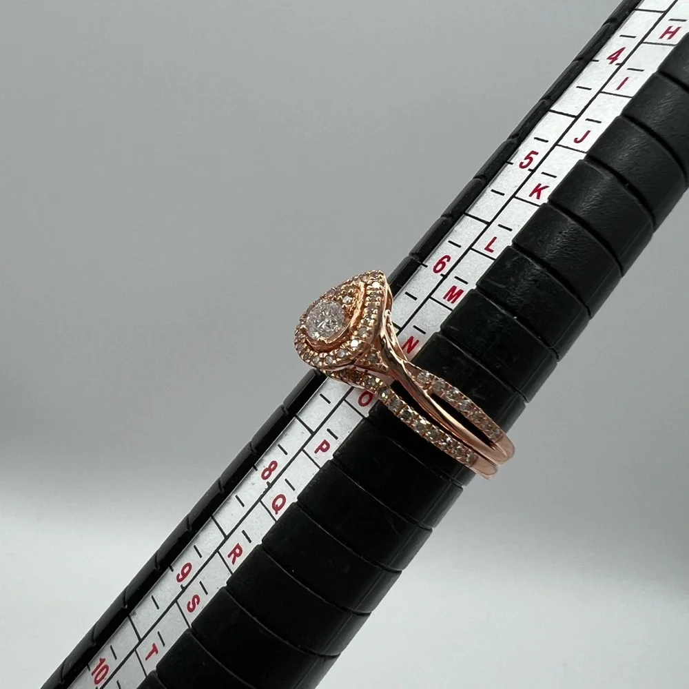 10K Rose Gold 1/2 CTTW Diamond Bridal Ring Brilliance Fine Jewelry Forever Bride - Picture 8 of 10
